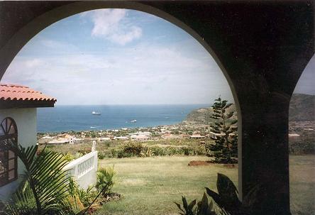 View of Oranjestad St. Eustatius from villa